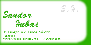 sandor hubai business card